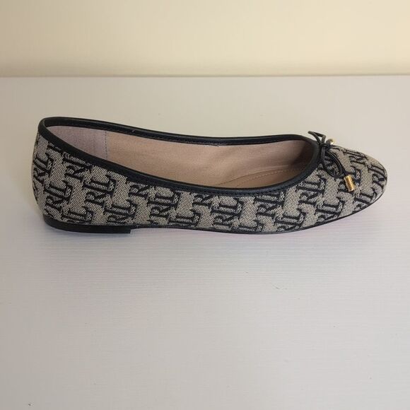 Lauren Ralph Lauren Size 7 Jayna II Ballet Flat Monogram Jacquard, NEW - Picture 9 of 12